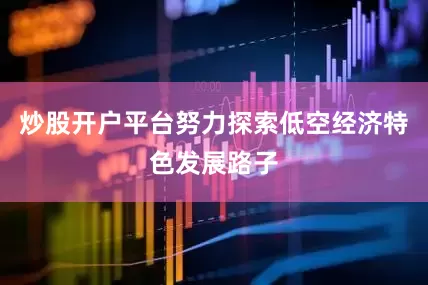 炒股开户平台努力探索低空经济特色发展路子